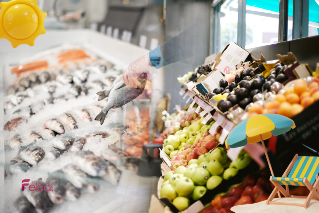 comercio de alimentacion en verano